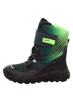 superfit Skórzane botki zimowe "Rocket" w kolorze czarno-zielonym ze sklepu Limango Polska w kategorii Buty zimowe dziecięce - zdjęcie 187548534