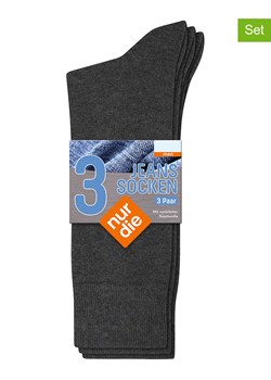 Nur Die Skarpety (3 pary) w kolorze antracytowym ze sklepu Limango Polska w kategorii Skarpetki męskie - zdjęcie 187548672