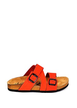 Moosefield Skórzane klapki w kolorze czerwonym ze sklepu Limango Polska w kategorii Klapki damskie - zdjęcie 187548781