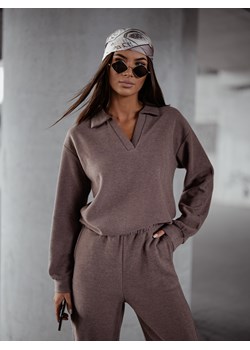 KOMPLET DZIANINOWY SWETERKOWA BLUZA+ SPODNIE- CAPPUCCINO ze sklepu olika.com.pl w kategorii Komplety i garnitury damskie - zdjęcie 187548934