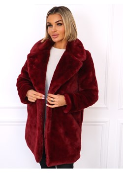 PŁASZCZ FUTRZANY Z KOŁNIERZEM- BORDOWY ze sklepu olika.com.pl w kategorii Futra damskie - zdjęcie 187548972