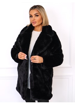 PŁASZCZ FUTRZANY Z KOŁNIERZEM- CZARNY ze sklepu olika.com.pl w kategorii Futra damskie - zdjęcie 187548992