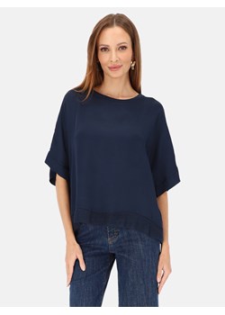 Granatowa wiskozowa bluzka ze ściągaczami L’AF Millie ze sklepu Eye For Fashion w kategorii Bluzki damskie - zdjęcie 187549130