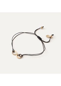 Bransoletka nieskończoność z cyrkoniami na sznurku, srebro 925 w złotym pokryciu ze sklepu GIORRE w kategorii Bransoletki - zdjęcie 187549134