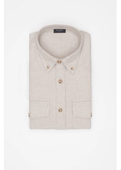 KOSZULA FORMENTO 3318C DŁUGI RĘKAW SLIM FIT BEŻOWA Z FLANELI ze sklepu Recman w kategorii Koszule męskie - zdjęcie 187549244