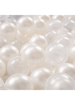 KiddyMoon Plastikowe piłeczki 6cm Zabawka zestaw kulek, perła-transparent ze sklepu kontri.pl w kategorii Zabawki - zdjęcie 187549281