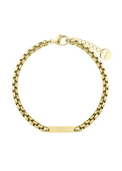 Bransoletka damska złota łańcuszkowa splot belcher z blaszką do grawerowania stal ze sklepu manoki.pl w kategorii Bransoletki - zdjęcie 187549323