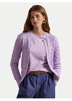 Polo Ralph Lauren Kardigan 211971868506 Fioletowy Regular Fit ze sklepu MODIVO w kategorii Swetry damskie - zdjęcie 187553751