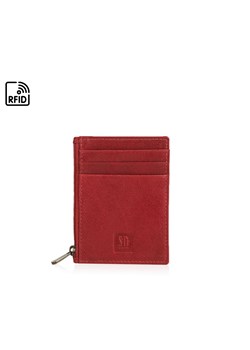 czerwony portfel skórzany / etui KLASYCZNY ze sklepu Słoń Torbalski w kategorii Portfele damskie - zdjęcie 187554283