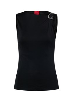 HUGO Top damski - Dastasy Kobiety wiskoza czarny jednolity ze sklepu vangraaf w kategorii Bluzki damskie - zdjęcie 187554321