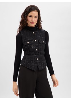 JOOP! Kamizelka damska - Viola Kobiety czarny wypukły wzór tkaniny ze sklepu vangraaf w kategorii Kamizelki damskie - zdjęcie 187554352