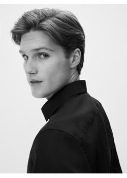 Reserved - Bawełniana koszula slim fit - czarny ze sklepu Reserved w kategorii Koszule męskie - zdjęcie 187554371