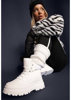 Białe Traperki Sznurowane Trapery Janne ze sklepu renee.pl w kategorii Workery damskie - zdjęcie 187554730