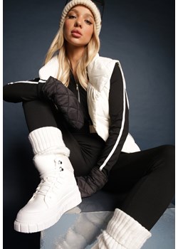 Białe Botki na Grubej Podeszwie z Futerkiem Nemda ze sklepu renee.pl w kategorii Workery damskie - zdjęcie 187554732