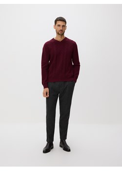 Reserved - Strukturalny sweter z wełną - bordowy ze sklepu Reserved w kategorii Swetry męskie - zdjęcie 187554892