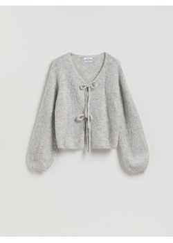 Reserved - Kardigan z wełną alpaki - jasnoszary ze sklepu Reserved w kategorii Swetry damskie - zdjęcie 187554954