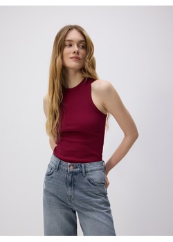 Reserved - Bawełniany top - bordowy ze sklepu Reserved w kategorii Bluzki damskie - zdjęcie 187554980