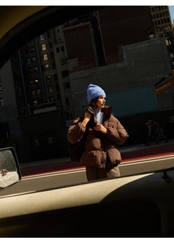 Reserved - Pikowana kurtka z kapturem - ciemnobrązowy ze sklepu Reserved w kategorii Kurtki damskie - zdjęcie 187555031