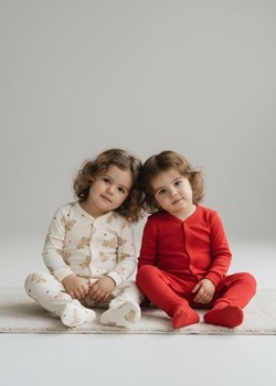 Sinsay - Bawełniany pajacyk 2 pack - kremowy ze sklepu Sinsay w kategorii Piżamy dziecięce - zdjęcie 187555683