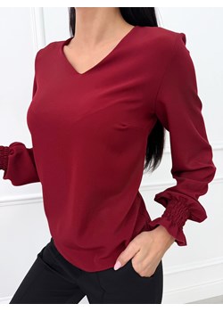Bordowa Klasyczna Bluzka z Gumką ze sklepu ModnaKiecka.pl w kategorii Bluzki damskie - zdjęcie 187556003
