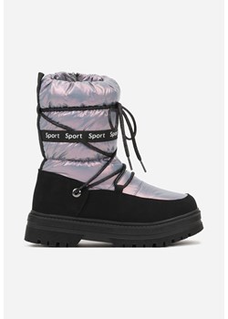 Fioletowe Pikowane Śniegowce z Oryginalnym Wiązaniem Zetilde ze sklepu born2be.pl w kategorii Buty zimowe dziecięce - zdjęcie 187556591