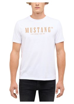 Mustang Koszulka męska - Austin Mężczyźni Bawełna biały nadruk ze sklepu vangraaf w kategorii T-shirty męskie - zdjęcie 187557454
