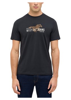 Mustang Koszulka męska - Austin Mężczyźni Bawełna czarny nadruk ze sklepu vangraaf w kategorii T-shirty męskie - zdjęcie 187557462