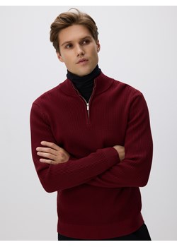 Reserved - Sweter z rozpinaną stójką - bordowy ze sklepu Reserved w kategorii Swetry męskie - zdjęcie 187557504