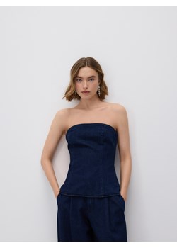 Reserved - Denimowy top - granatowy ze sklepu Reserved w kategorii Bluzki damskie - zdjęcie 187557524