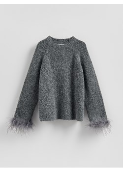 Reserved - Sweter z ozdobnym detalem - szary ze sklepu Reserved w kategorii Swetry damskie - zdjęcie 187557570