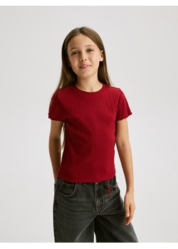 Reserved - Bawełniana bluzka w prążki - intenstywna czerwień ze sklepu Reserved w kategorii Bluzki dziewczęce - zdjęcie 187557702