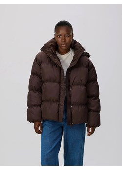 Reserved - Pikowana kurtka z kapturem - ciemnobrązowy ze sklepu Reserved w kategorii Kurtki damskie - zdjęcie 187557791