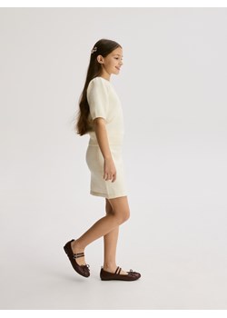 Reserved - Dzianinowa spódnica - złamana biel ze sklepu Reserved w kategorii Swetry dziewczęce - zdjęcie 187557871