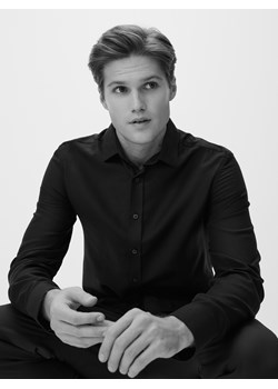 Reserved - Koszula slim z bawełny egipskiej - czarny ze sklepu Reserved w kategorii Koszule męskie - zdjęcie 187557930