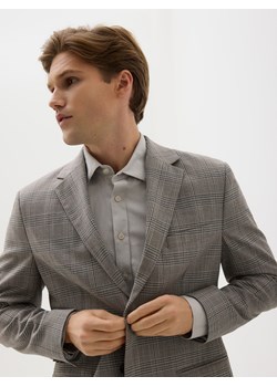 Reserved - Marynarka slim fit w kratę - brązowy ze sklepu Reserved w kategorii Marynarki męskie - zdjęcie 187557950