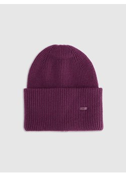 Czapka beanie uniseks 4F 4FRAW25ACAPU0721 - fioletowa ze sklepu Sportstylestory.com w kategorii Czapki zimowe męskie - zdjęcie 187558252