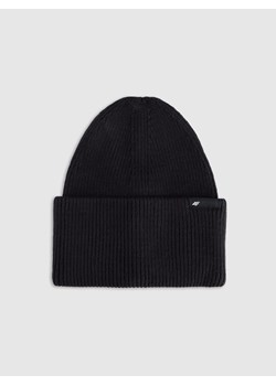 Czapka beanie uniseks 4F 4FRAW25ACAPU0738 - czarna ze sklepu Sportstylestory.com w kategorii Czapki zimowe damskie - zdjęcie 187558264