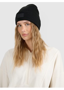 Czapka beanie uniseks 4F 4FRAW25ACAPU0809 - czarna ze sklepu Sportstylestory.com w kategorii Czapki zimowe damskie - zdjęcie 187558274