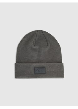 Czapka beanie uniseks 4F 4FRAW25ACAPU0809 - szara ze sklepu Sportstylestory.com w kategorii Czapki zimowe damskie - zdjęcie 187558290