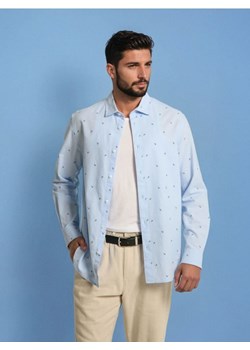 Sinsay - Koszula regular fit we wzory - błękitny ze sklepu Sinsay w kategorii Koszule męskie - zdjęcie 187559290