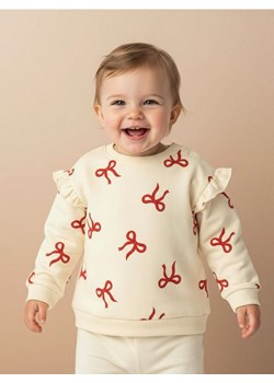 Sinsay - Bawełniana bluza crewneck - kremowy ze sklepu Sinsay w kategorii Bluzy i swetry - zdjęcie 187559301