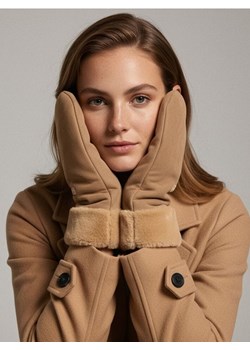 Sinsay - Rękawiczki jednopalczaste - beżowy ze sklepu Sinsay w kategorii Rękawiczki damskie - zdjęcie 187559392