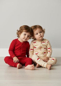 Sinsay - Bawełniany pajacyk z motywem świątecznym 2 pack - kremowy ze sklepu Sinsay w kategorii Piżamy dziecięce - zdjęcie 187559402