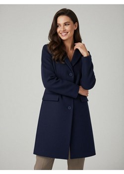 Sinsay - Długi płaszcz z domieszką wełny - granatowy ze sklepu Sinsay w kategorii Płaszcze damskie - zdjęcie 187559501