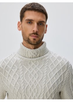 Reserved - Strukturalny sweter z golfem - jasnoszary ze sklepu Reserved w kategorii Swetry męskie - zdjęcie 187561180