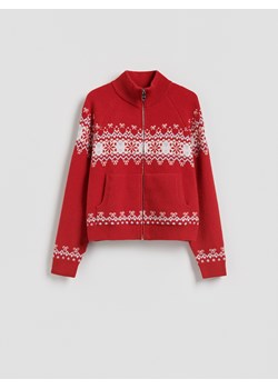 Reserved - Sweter z zapięciem na zamek - czerwony ze sklepu Reserved w kategorii Swetry damskie - zdjęcie 187561251