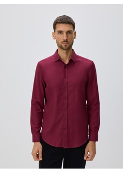 Reserved - Koszula slim z bawełny egipskiej - bordowy ze sklepu Reserved w kategorii Koszule męskie - zdjęcie 187561351
