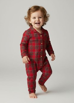 Sinsay - Bawełniany pajacyk w kratę - czerwony ze sklepu Sinsay w kategorii Piżamy dziecięce - zdjęcie 187561672