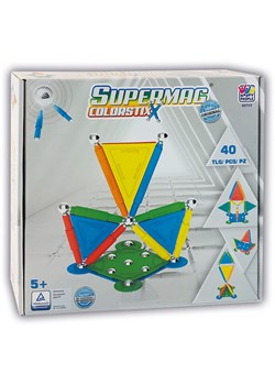 Happy People 40-częściowy zestaw magnetyczny &quot;Supermag Colorstiix&quot; - 5+ ze sklepu Limango Polska w kategorii Zabawki - zdjęcie 187561950