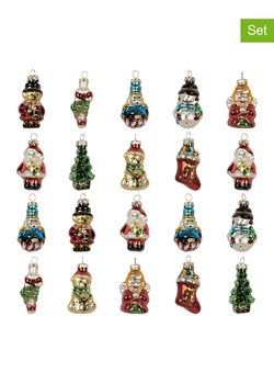 Clayre &amp; Eef Zawieszki świąteczne (20 szt.) ze wzorem - wys. 4 cm ze sklepu Limango Polska w kategorii Dekoracje bożonarodzeniowe - zdjęcie 187562173